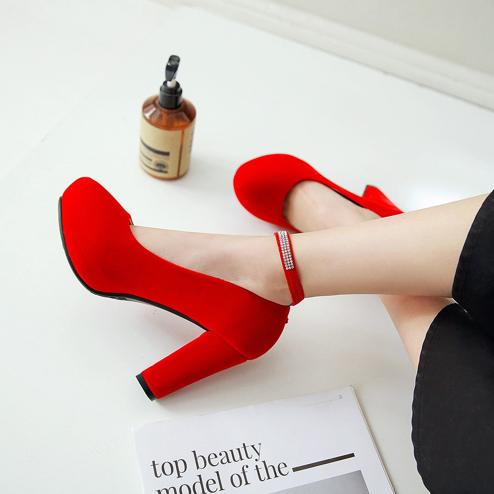 Funki Findz | Shoes | Women's Velvet Flock Platform Mary Janes