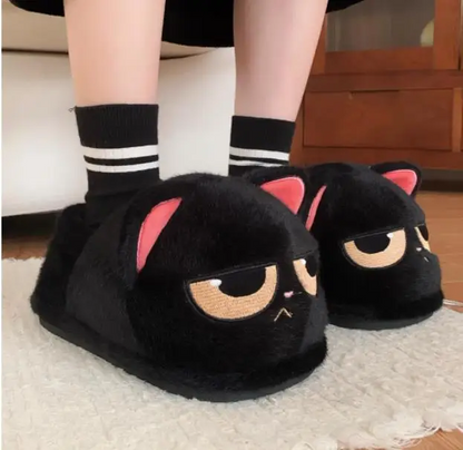 Funki Findz | Shoes | Women's Black Cat Winter Soft Slippers