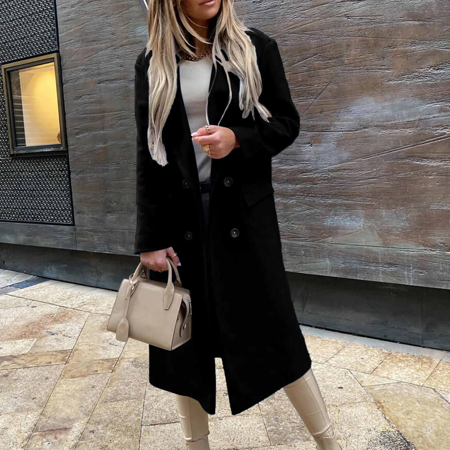 Funki Findz | Jackets | Women's Double Breasted Long Overcoat