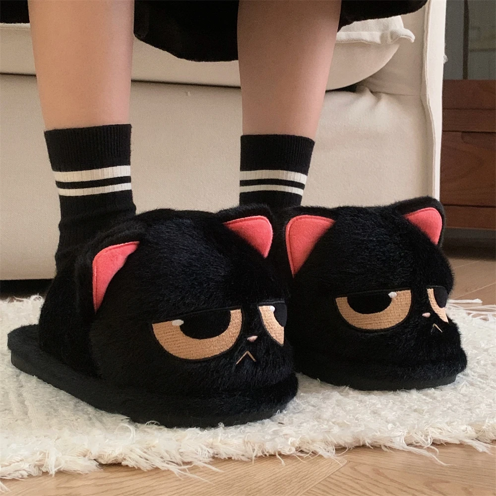Funki Findz | Shoes | Women's Black Cat Winter Soft Slippers