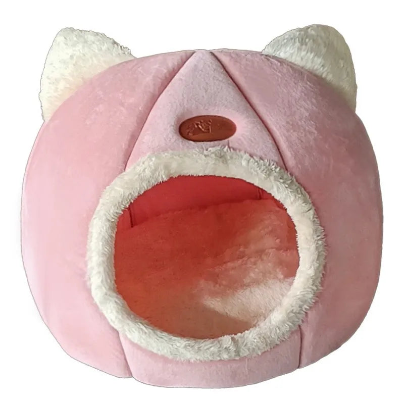 Funki Findz | Pet Beds | Cat Beds | Cozy Sweet Pink Cave House