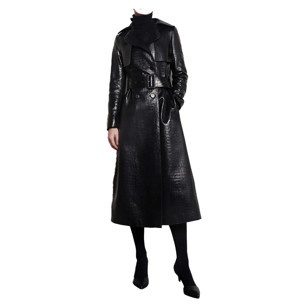 Funki Findz | Jackets | Women's Aligator Print Faux Leather Coat