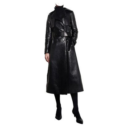 Funki Findz | Jackets | Women's Aligator Print Faux Leather Coat