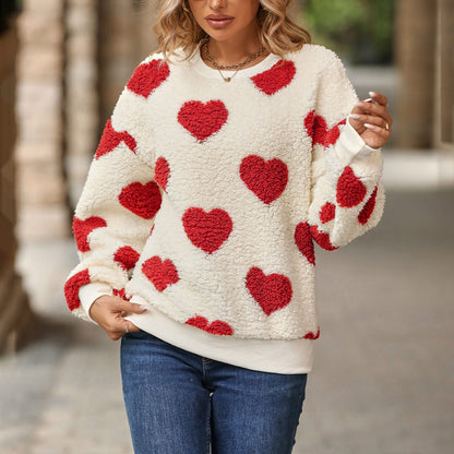 Funki Findz | Sweaters | Women's Plush Fuzzy Heart Pullover