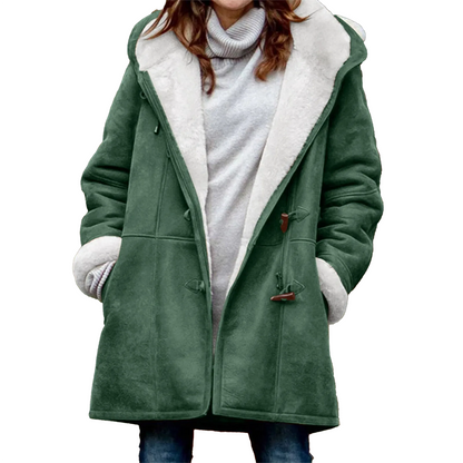 Funki Findz | Jacket | Women's Thick Fleece Hooded Long Coat
