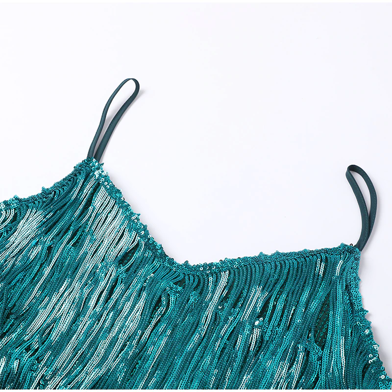 Funki Findz | Dresses | Women's Sequin Feather Fringe Dress