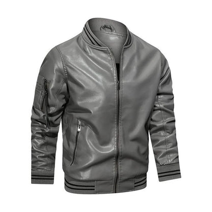 Funki Findz | Jackets | Men's Casual PU Leather Racer Jacket