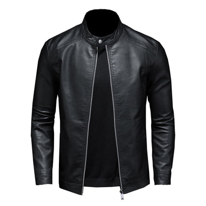 Funki Findz | Jackets | Men's Faux Leather Biker Jacket | Slim Fit