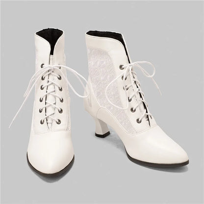 Funki Findz | Boots | Women's Kitten Heel Victorian Granny Boot