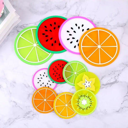 Funki Findz | Coasters | Fruit Design Drink Mats 6 | 7 Pcs Sets