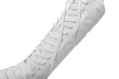 Funki Findz | Boots | Women's Long Lace Up Zipper Canvas Boot