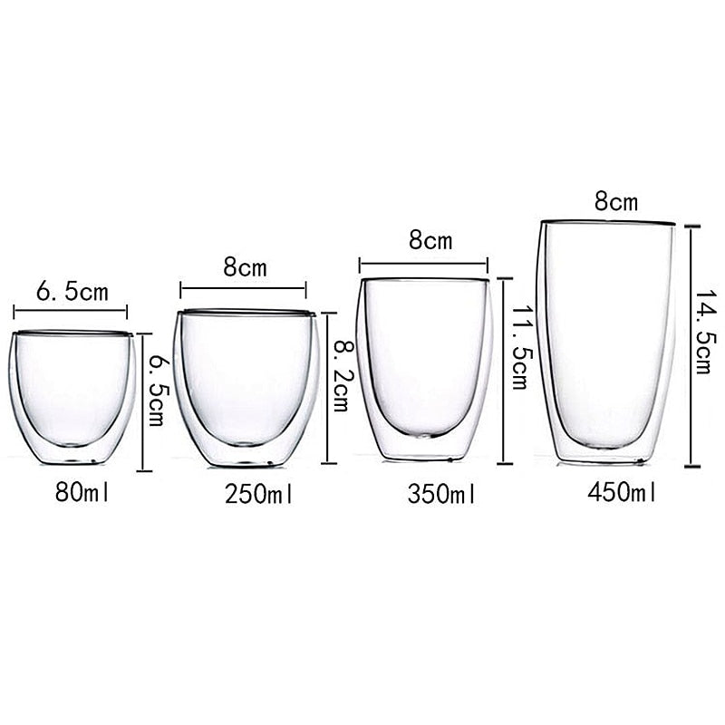 Funki Findz | Cups | Glass Double Wall Borosilicate Mug Sets