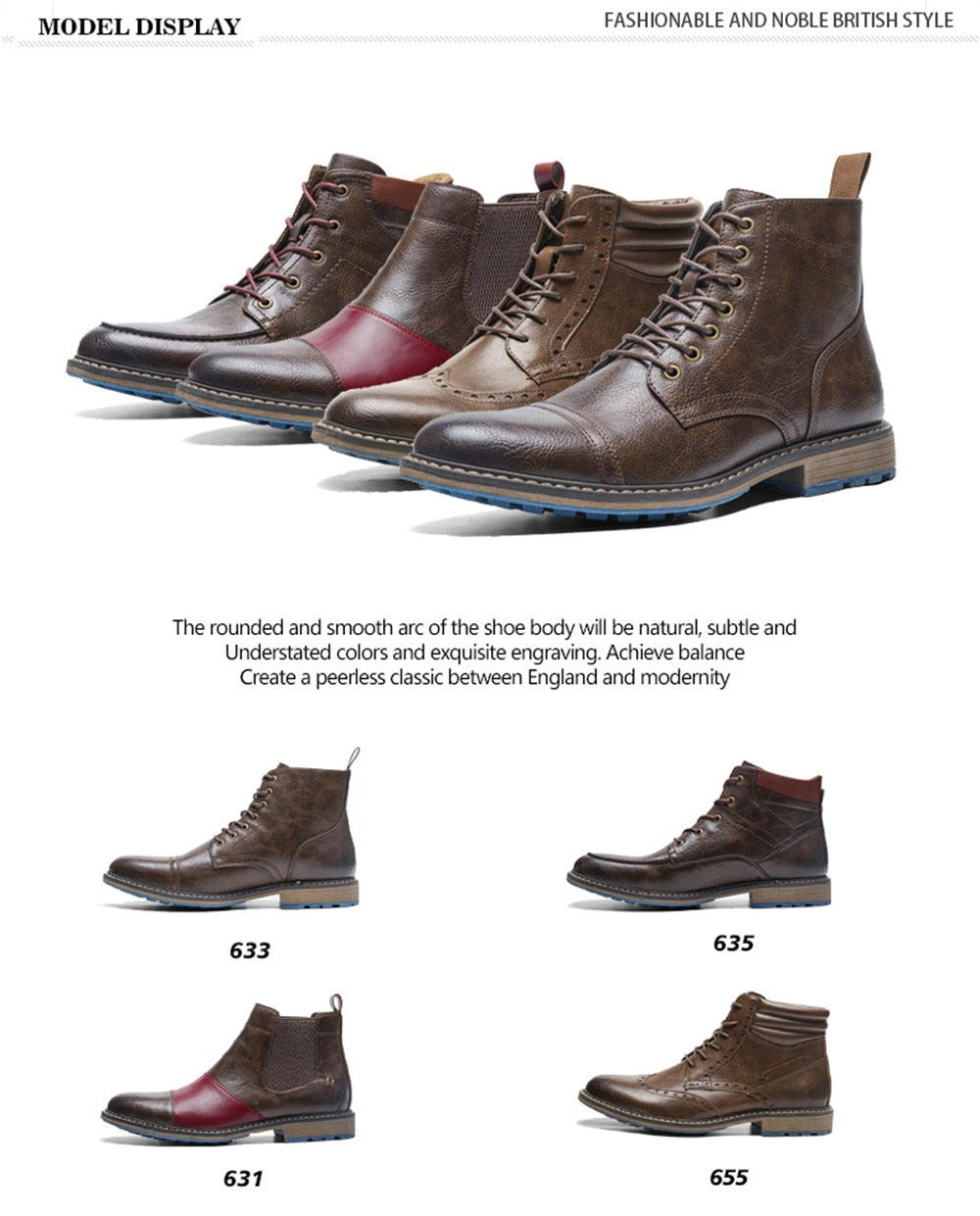 Funki Findz | Boots | Men's Faux Leather Retro Ankle Dress Boot