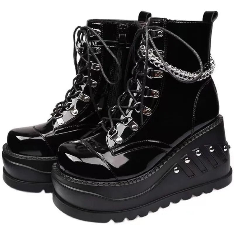 Funki Findz | Boots | Women's Gothic Punk Platform Ankle Boots