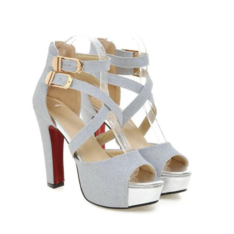 Funki Findz | Shoes | Women's Gold Glitter Platform Sandals