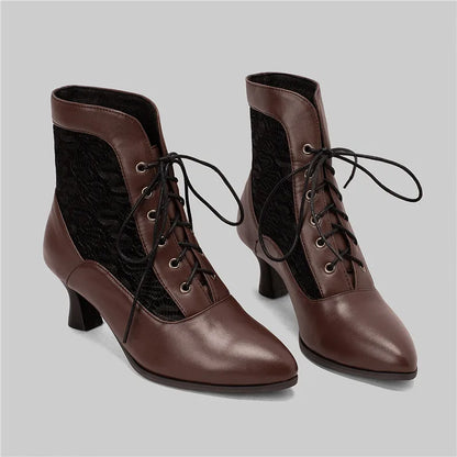 Funki Findz | Boots | Women's Kitten Heel Victorian Granny Boot