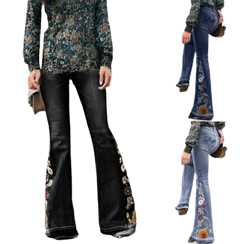 Funki Findz | Pants | Women's Boho Hippy Embroidered Jeans