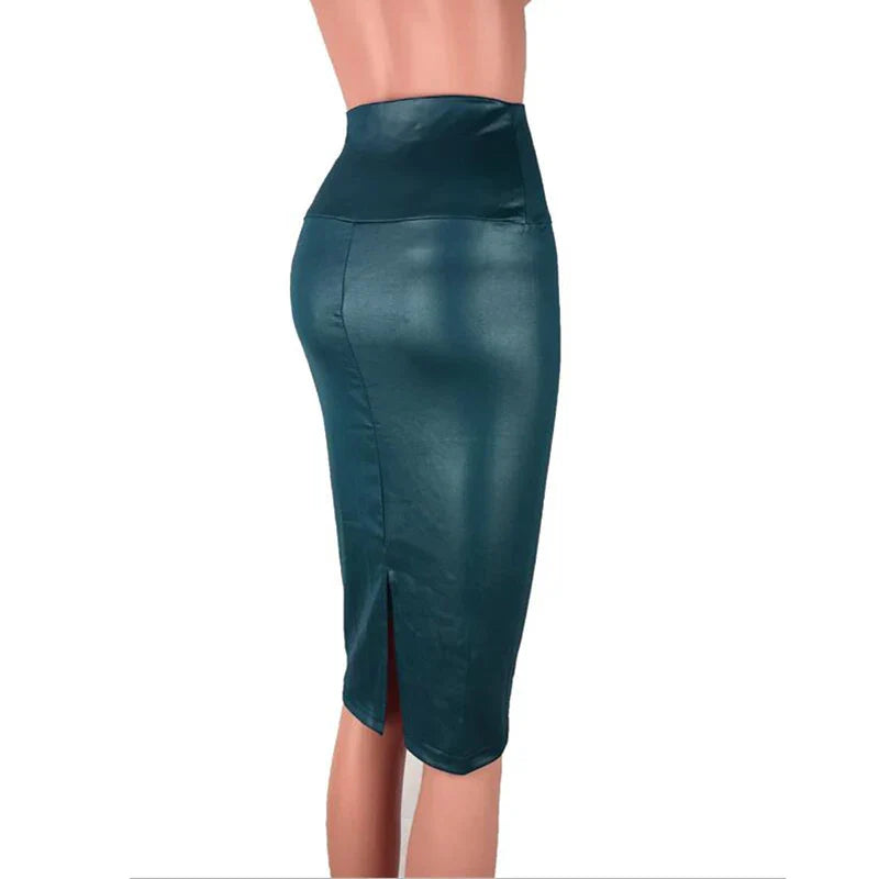 Funki Findz | Skirts | Women's Faux Leather Fitted Pencil Skirts