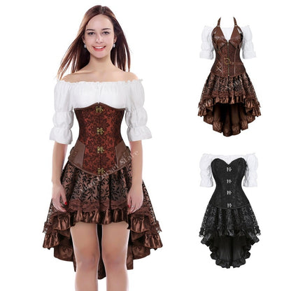 Funki Findz | Dresses | Women's Steampunk Top Corset Skirt Set