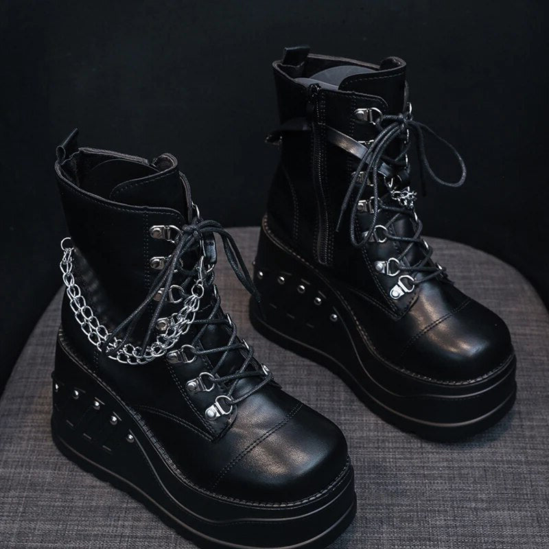 Funki Findz | Boots | Women's Gothic Punk Platform Ankle Boots