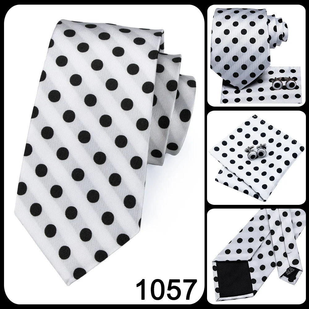 Funki Findz | Neckties | Men's 3pcs White Silk Wedding Tie Sets