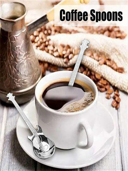 Funki Findz | Spoons | Guitar Spoons | 6 Pcs Coffee Spoon Set