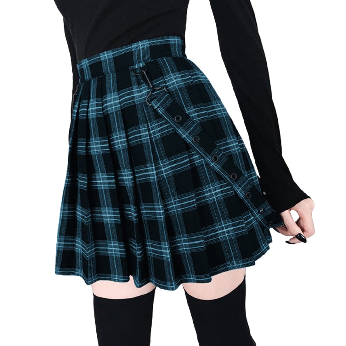 Funki Findz | Skirts | Women's Gothic Suspender Mini Skirt | Plaid