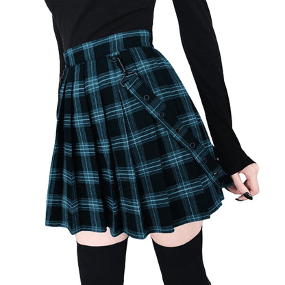 Funki Findz | Skirts | Women's Gothic Suspender Mini Skirt | Plaid