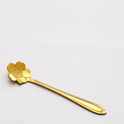 Funki Findz | Spoons | Vintage Gold Flower Coffee Spoons 8 Pcs