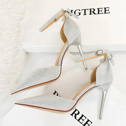 Funki Findz | Shoes | Women's Glitter Bow Knot Strappy Heels
