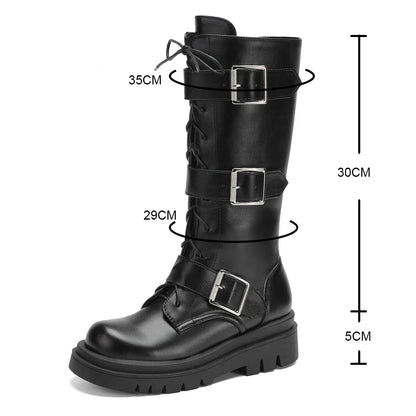 Funki Findz | Boots | Women's Punk Buckle Strap Wedge Boots
