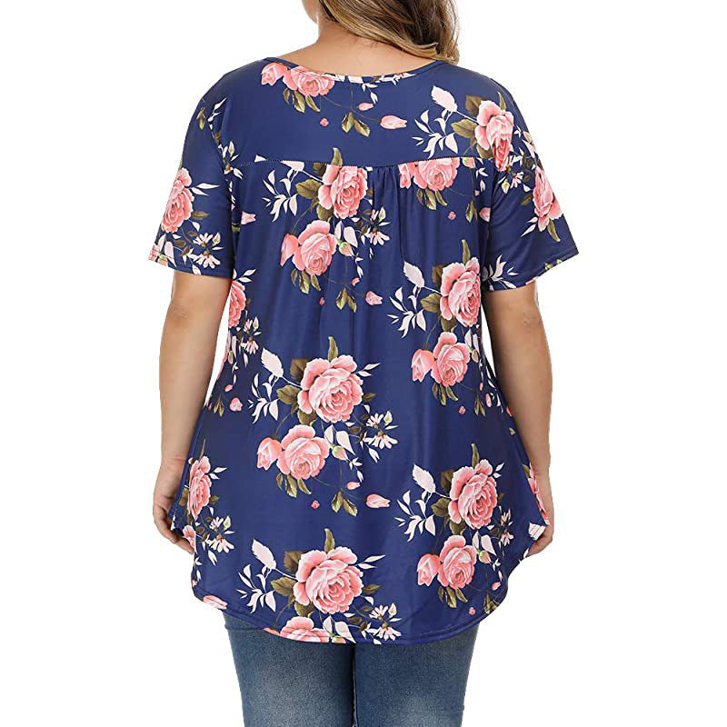 Funki Findz | Shirts | Women's Plus Floral Print Loose Fit Shirts