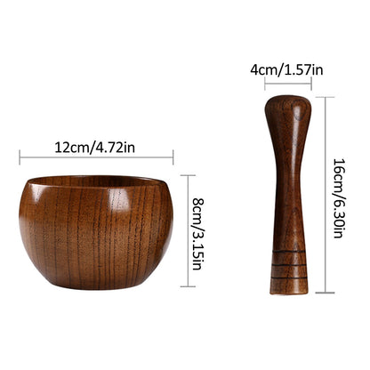 Funki Findz | Mortar and Pestles | Wood Garlic Spice Crusher