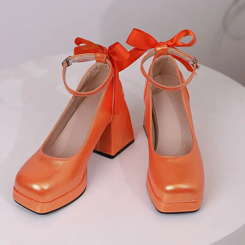 Funki Findz | Shoes | Women's Square Toe Block Heel Platforms