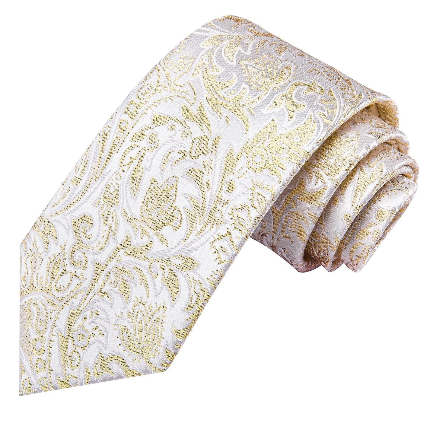 Funki Findz | Neckties | Men's Champagne Gold Silk Tie 3Pcs Set