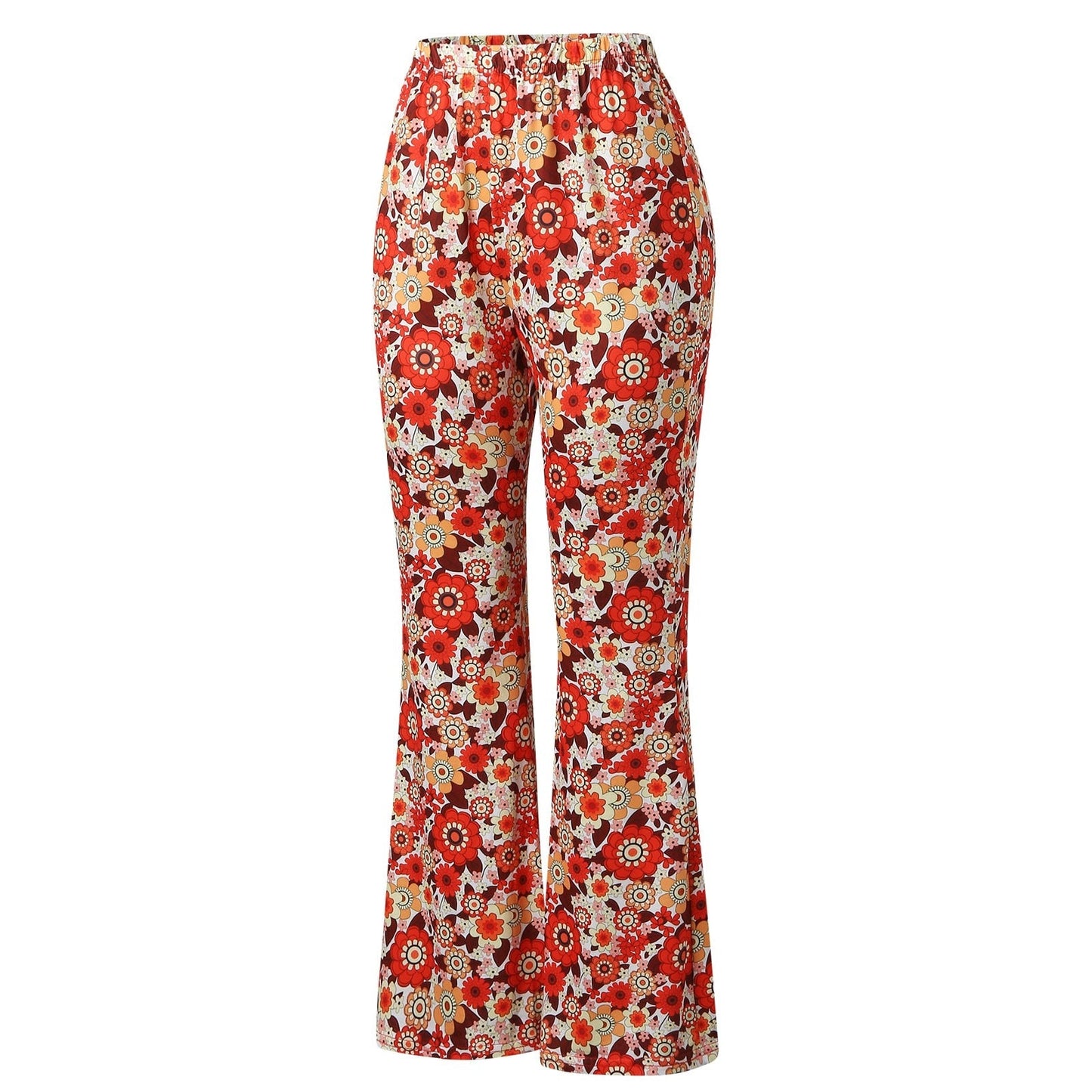 Funki Findz | Pants | Women's Funky Floral Boho Flared Trousers