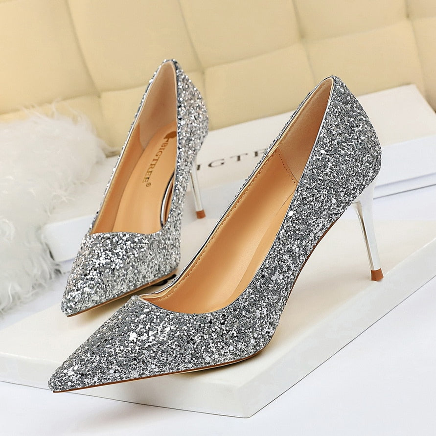 Funki Findz | Shoes | Women's High Heel Glitter Prom Pumps