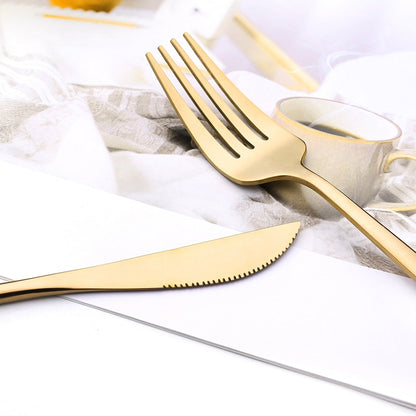 Funki Findz | Cutlery Sets | Gold Stainless Steel Mirror Polish 24 Set