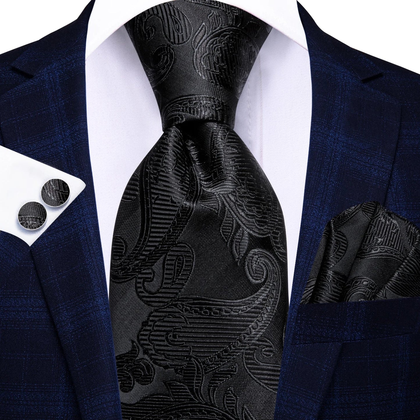 Funki Findz | Neckties | Men's Elegant Silk Wedding 3Pcs Tie Set