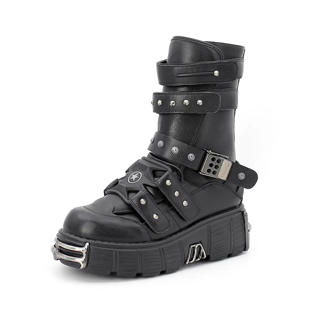Funki Findz | Boots | Women's Gothic Punk Buckle Strap Boots