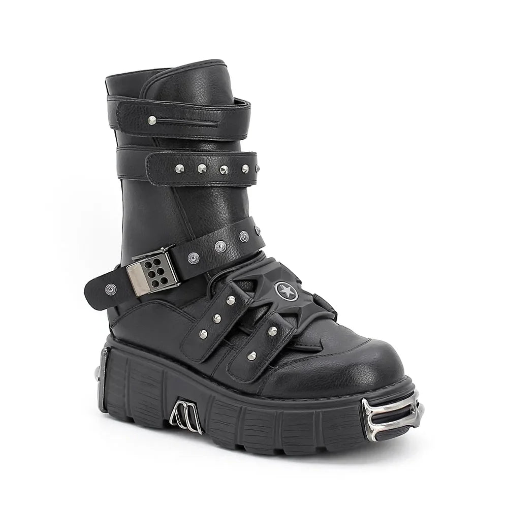 Funki Findz | Boots | Women's Gothic Punk Buckle Strap Boots
