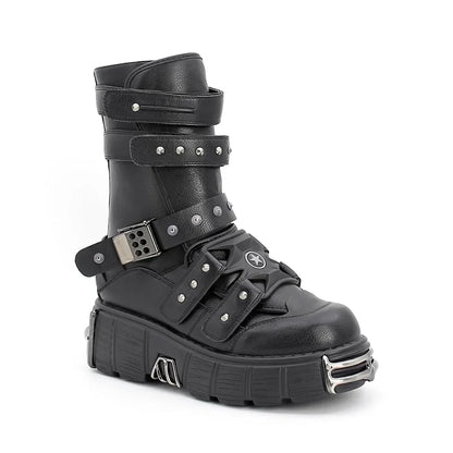 Funki Findz | Boots | Women's Gothic Punk Buckle Strap Boots