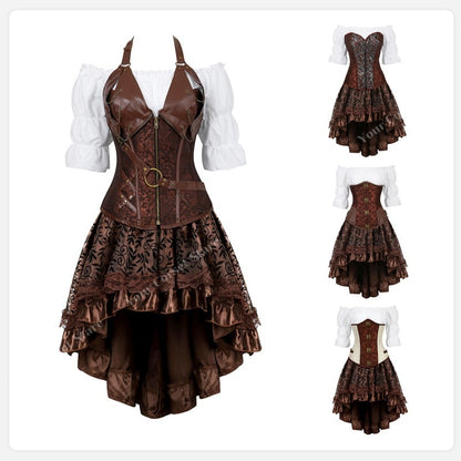 Funki Findz | Dresses | Women's Steampunk Top Corset Skirt Set