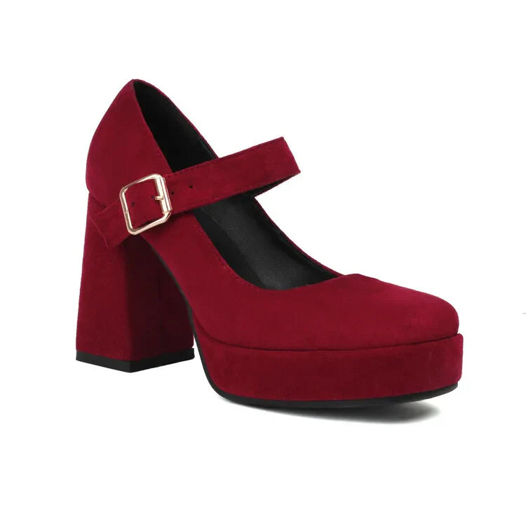 Funki Findz | Shoes | Women's Faux Suede Mary Jane Platforms