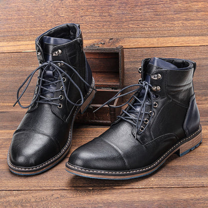 Funki Findz | Boots | Men's Faux Leather Retro Ankle Dress Boot