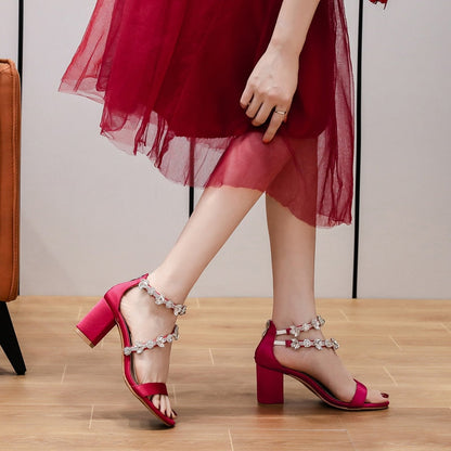 Funki Findz | Shoes | Women's Crystal Silk Wedding Sandals