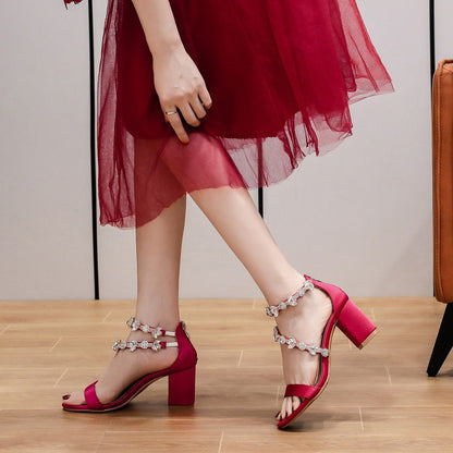 Funki Findz | Shoes | Women's Crystal Silk Wedding Sandals