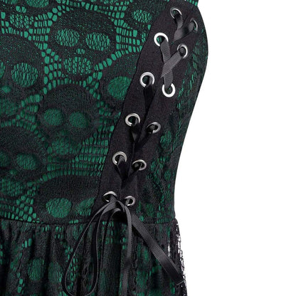 Funki Findz | Dresses | Women's Gothic Skull Lace Mini Dress