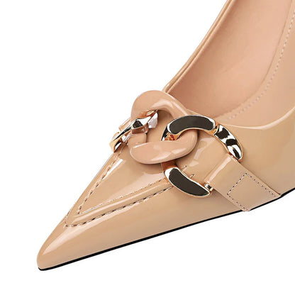 Funki Findz | Shoes | Women's Patent Metal Buckle Luxury Heels