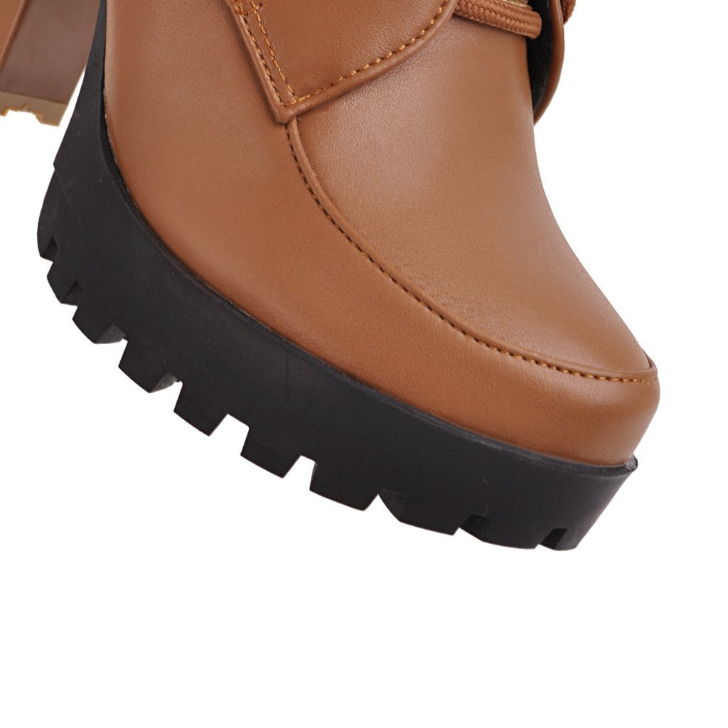 Funki Findz | Boots | Women's Block Heel Buckle Strap Ankle Boots